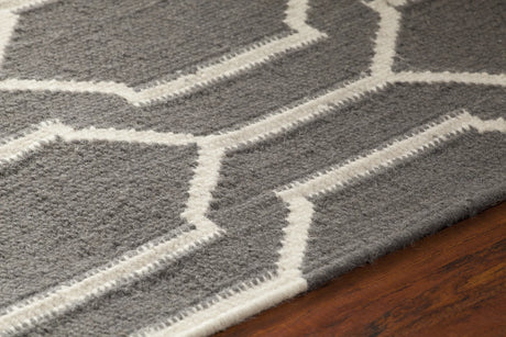 Chandra Dacio DAC-34600 Grey and White rug, side detail view