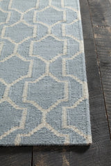Chandra Dacio DAC-34601 Blue and White rug, corner detail