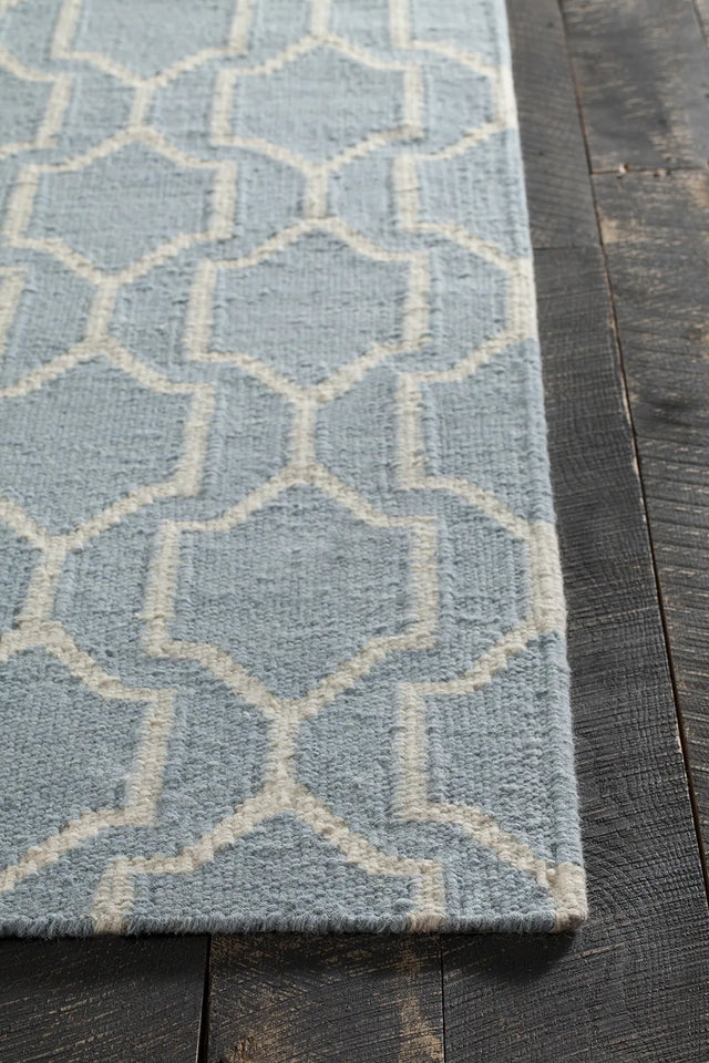 Chandra Dacio DAC-34601 Blue and White rug, corner detail