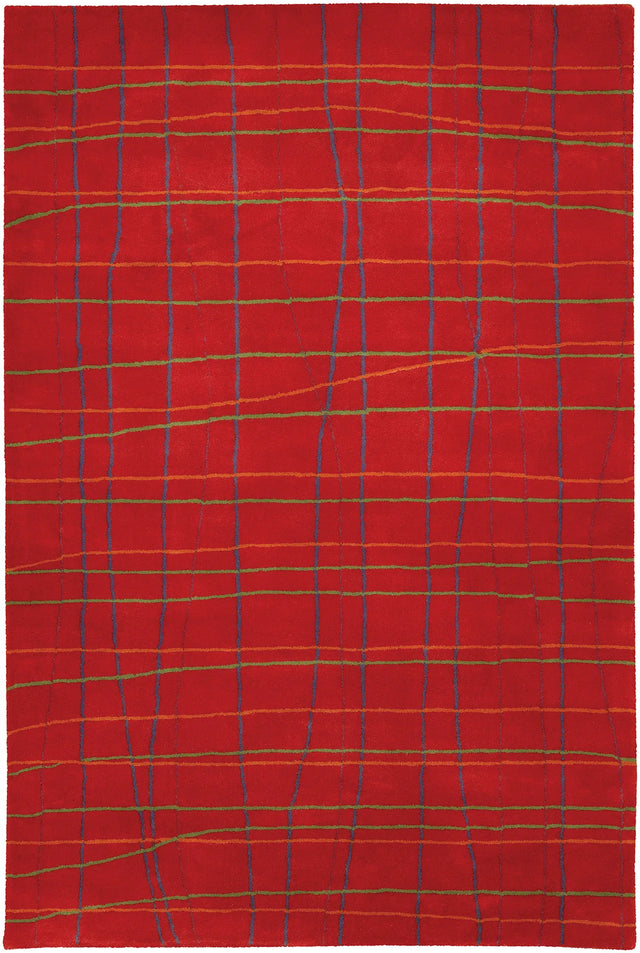 Chandra Daisa DAI-11 Red and Green and Blue and Orange rug, flat view