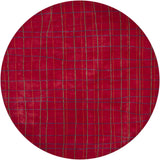 Chandra Daisa DAI-11 Red and Green and Blue and Orange round rug, flat view