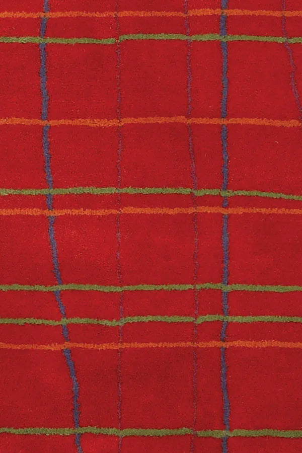 Chandra Daisa DAI-11 Red and Green and Blue and Orange rug, texture close-up