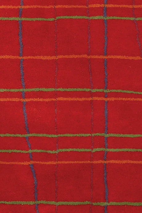 Chandra Daisa DAI-11 Red and Green and Blue and Orange rug, texture close-up