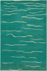 Chandra Daisa DAI-15 Aqua and Cream and Grey rug, flat view