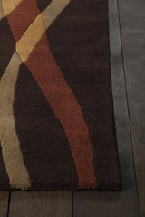 Chandra Daisa DAI-27 Brown and Tan rug, corner detail