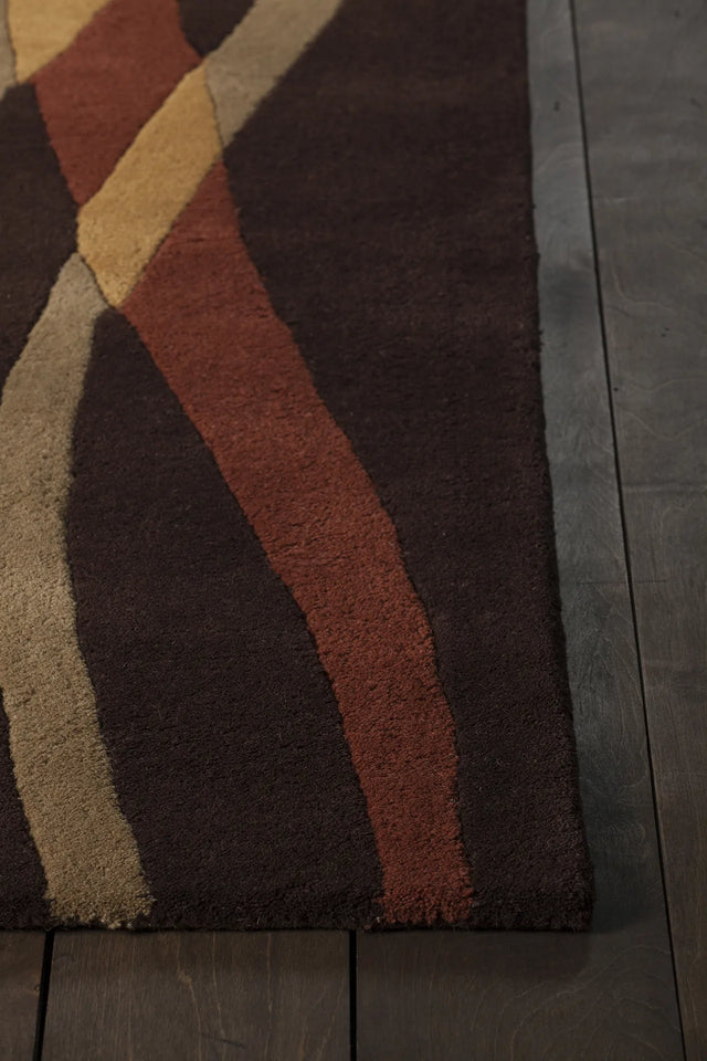 Chandra Daisa DAI-27 Brown and Tan rug, corner detail