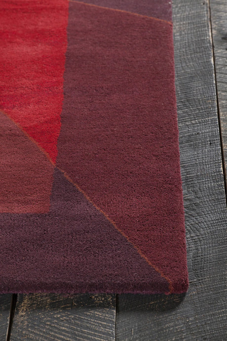 Chandra Daisa DAI-9 Red and Burgundy rug, corner detail