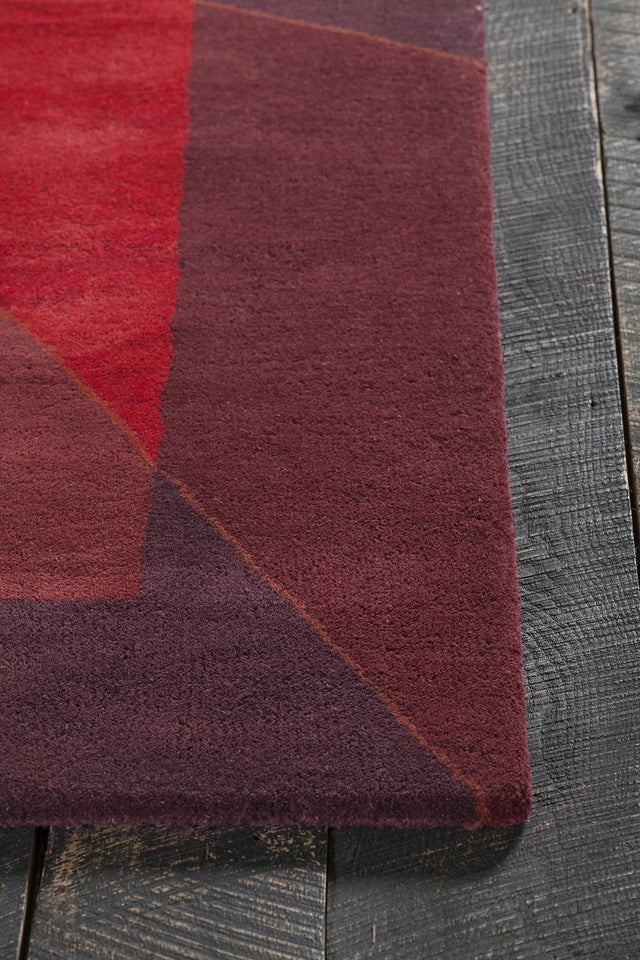 Chandra Daisa DAI-9 Red and Burgundy rug, corner detail