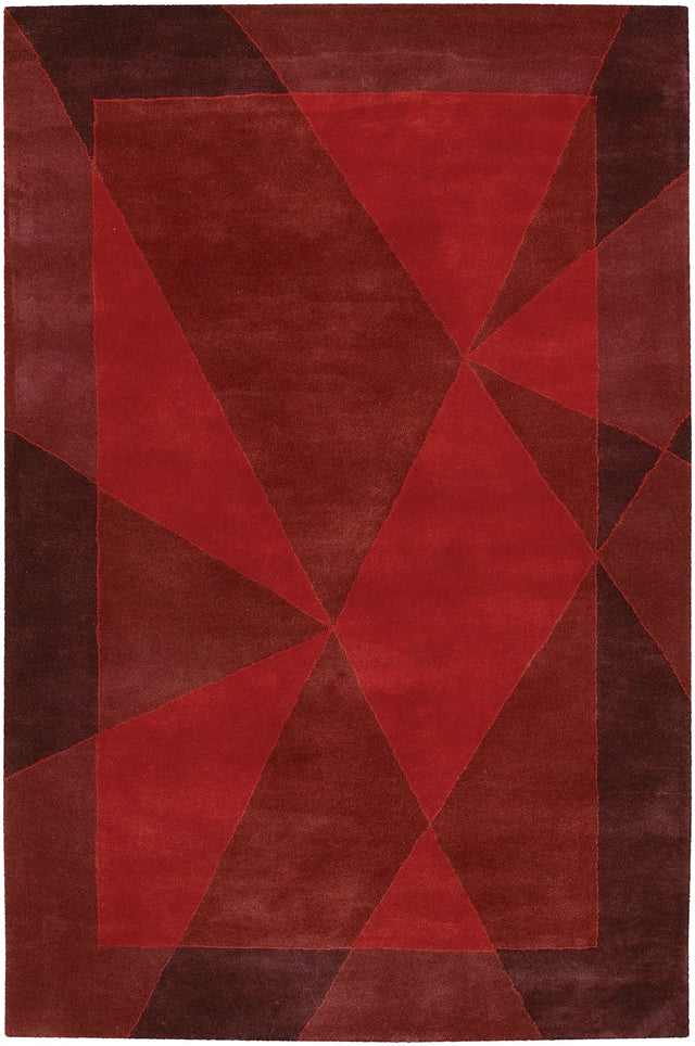 Chandra Daisa DAI-9 Red and Burgundy rug, flat view