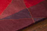 Chandra Daisa DAI-9 Red and Burgundy rug, side detail view