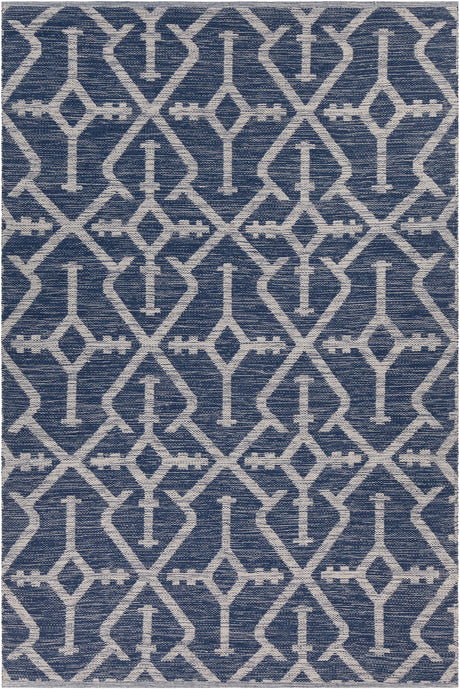 Chandra Dani DAN-50901 Navy Blue and Beige rug, flat view