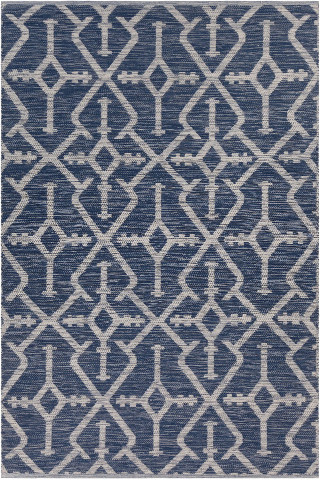 Chandra Dani DAN-50901 Navy Blue and Beige rug, flat view