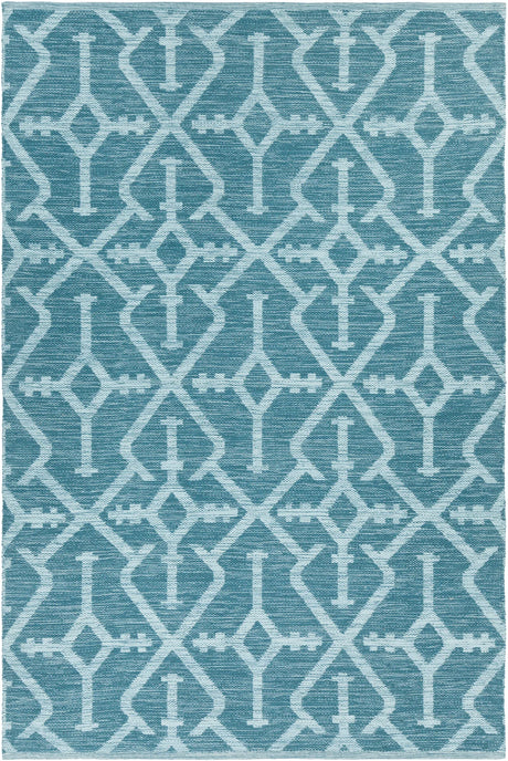 Chandra Dani DAN-50902 Teal and Beige rug, flat view