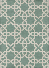 Chandra Davin DAV-25800 Light Aqua and White rug, flat view