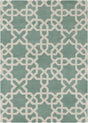 Chandra Davin DAV-25800 Light Aqua and White rug, flat view