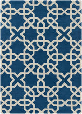 Chandra Davin DAV-25804 Blue and White rug, flat view