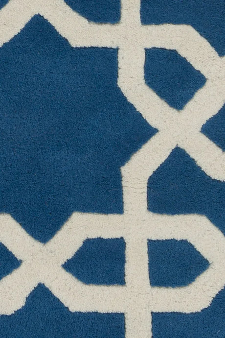 Chandra Davin DAV-25804 Blue and White rug, texture close-up