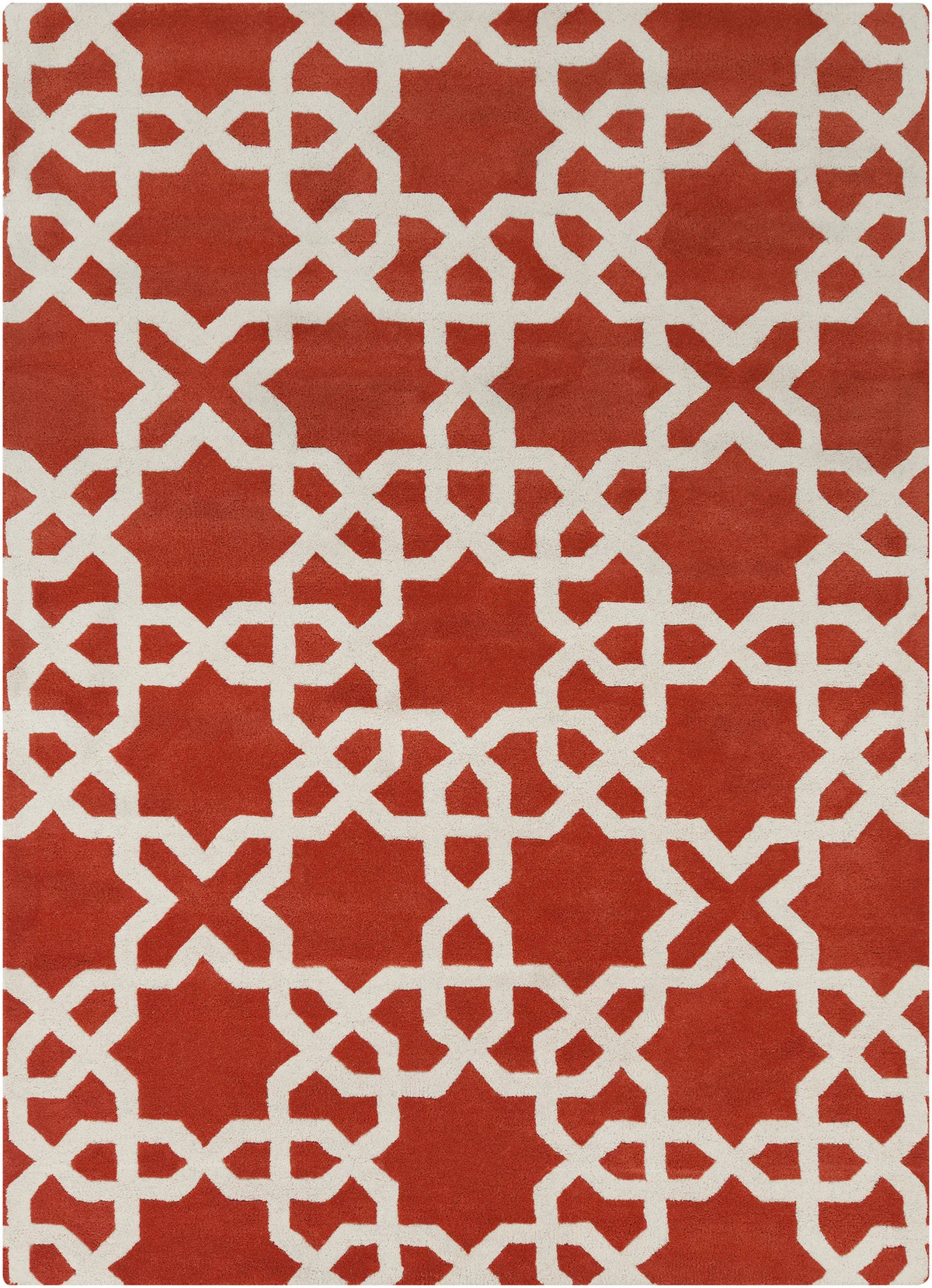 Chandra Davin DAV-25805 Orange and White rug, flat view