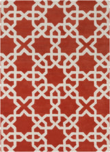 Chandra Davin DAV-25805 Orange and White rug, flat view