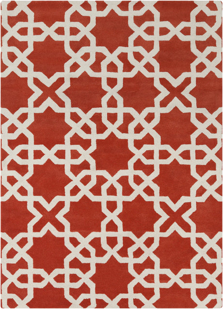 Chandra Davin DAV-25805 Orange and White rug, flat view