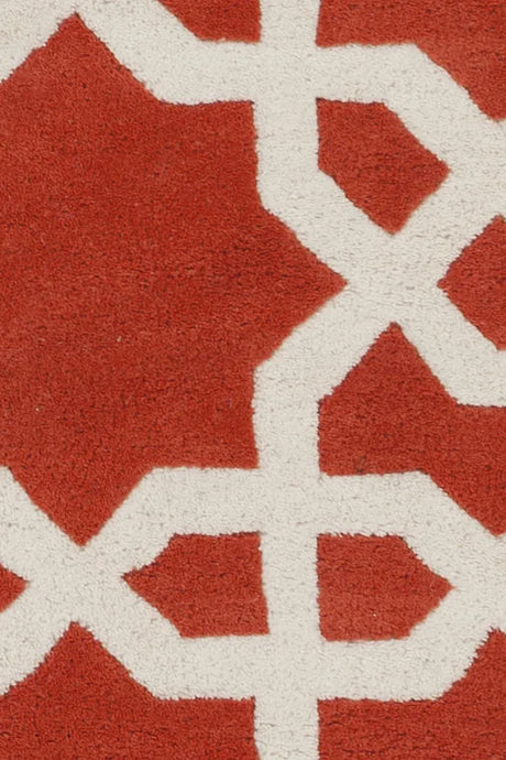 Chandra Davin DAV-25805 Orange and White rug, texture close-up