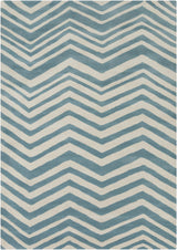 Chandra Davin DAV-25807 White and Blue rug, flat view