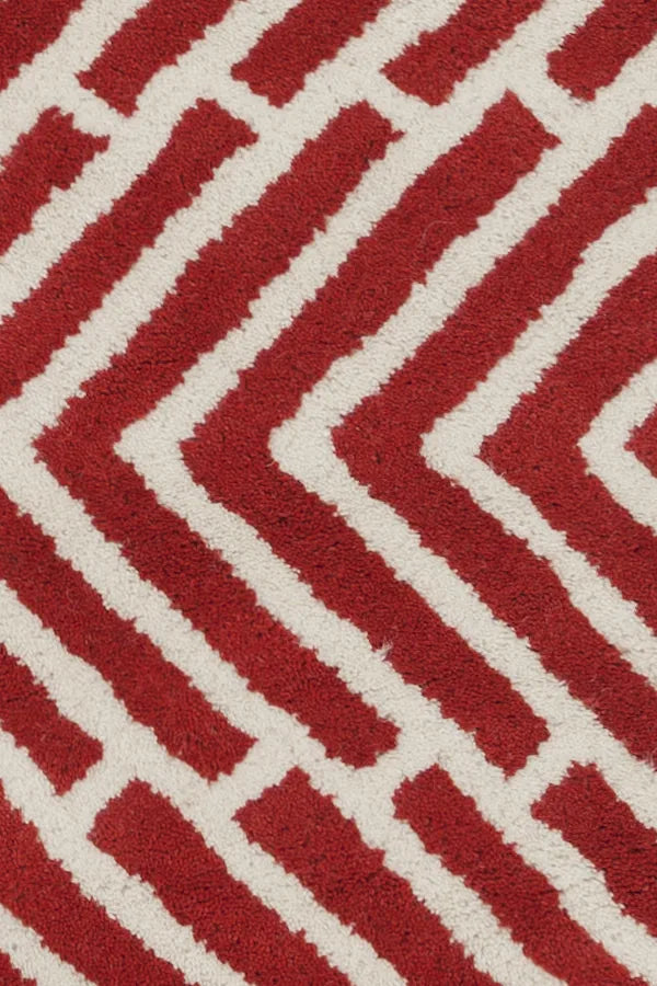 Chandra Davin DAV-25810 Red and White rug, texture close-up