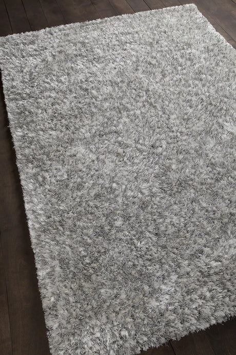 Chandra Dior DIO-14400 White and Black rug, angled side view