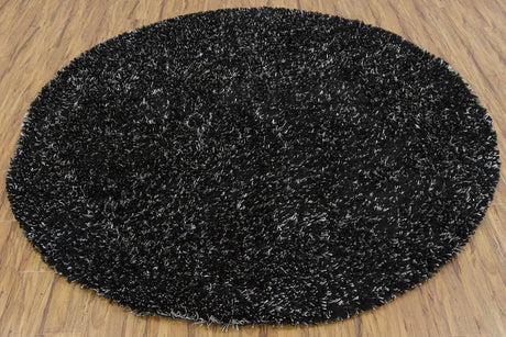 Chandra Dior DIO-14401 Black and White round rug, flat view