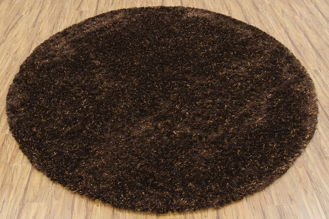 Chandra Dior DIO-14402 Brown and Black round rug, flat view