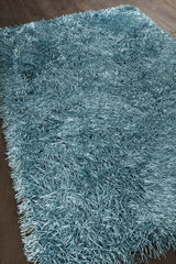 Chandra Duke DUK-20902 Blue rug, angled side view