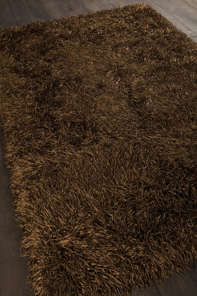 Chandra Duke DUK-20904 Brown rug, angled side view