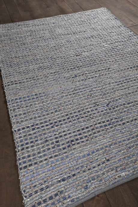 Chandra Easton EAS-7200 Blue rug, angled side view