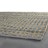 Chandra Easton EAS-7202 Blue and Tan and Grey rug, corner detail