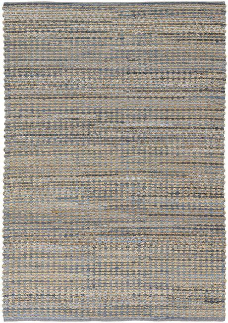 Chandra Easton EAS-7202 Blue and Tan and Grey rug, flat view