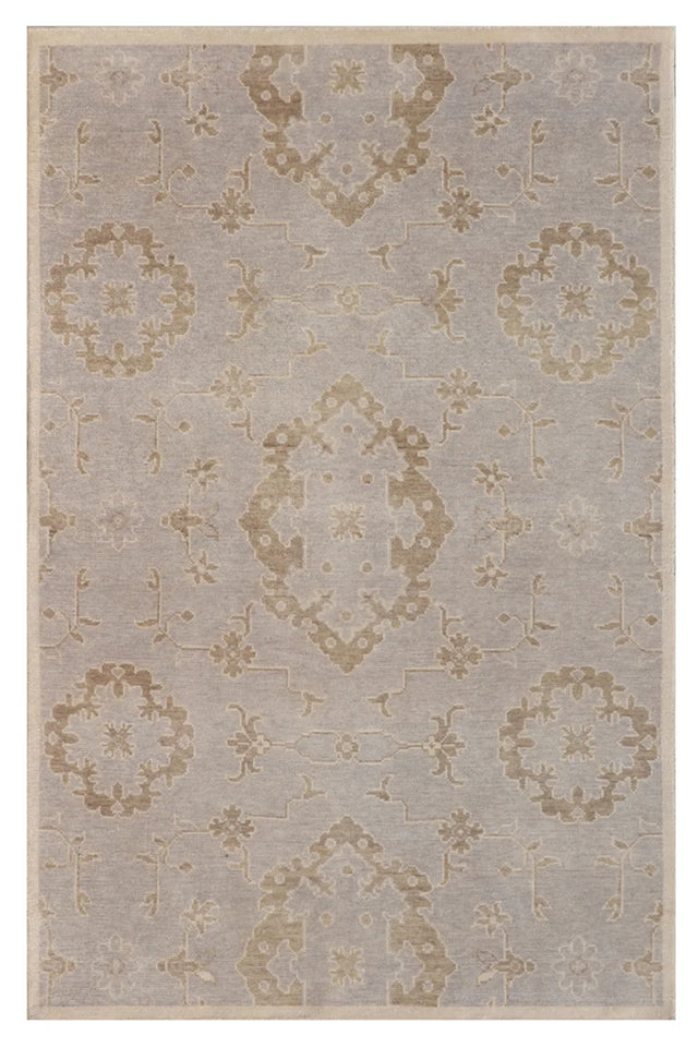 Chandra Eden EDE-49000 Beige and Green rug, flat view