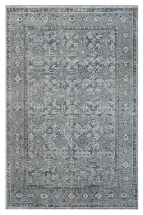 Chandra Eden EDE-49001 Blue and Black rug, flat view
