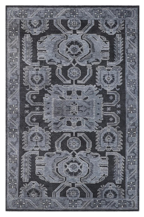 Chandra Eden EDE-49003 Grey and Black rug, flat view