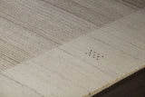 Chandra Elantra ELA-51700 Beige and Brown rug, side detail view