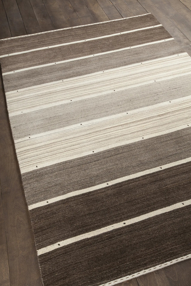 Chandra Elantra ELA-51702 Brown and Beige rug, angled side view