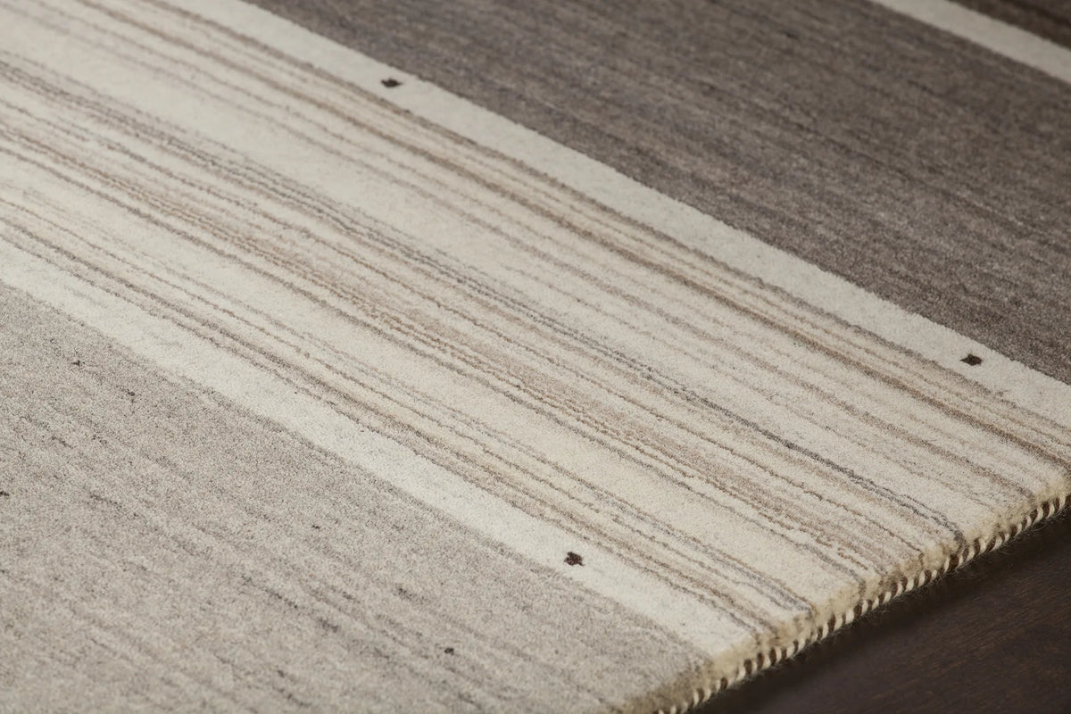 Chandra Elantra ELA-51702 Brown and Beige rug, side detail view