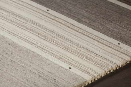 Chandra Elantra ELA-51702 Brown and Beige rug, side detail view