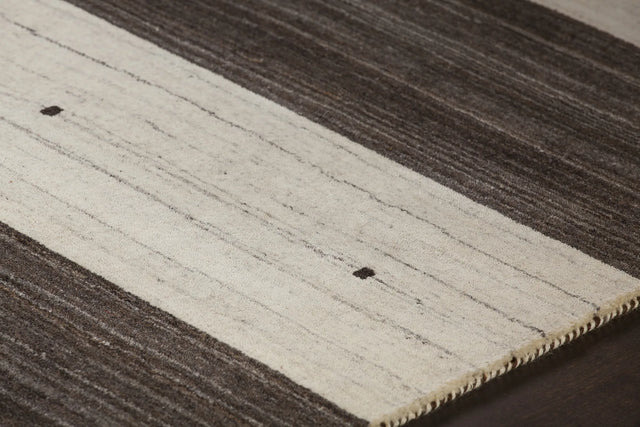Chandra Elantra ELA-51703 Brown and Beige rug, side detail view