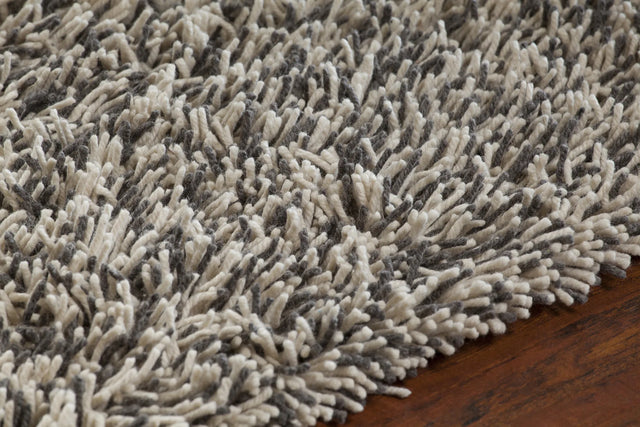 Chandra Eleanor ELE-38201 White and Grey rug, side detail view