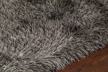 Chandra Elisha ELI-33100 Grey and Black rug, side detail view