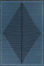 Chandra Elyza ELY-51601 Blue and Black rug, flat view