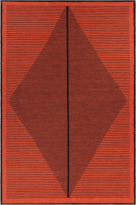 Chandra Elyza ELY-51603 Rust and Black rug, flat view