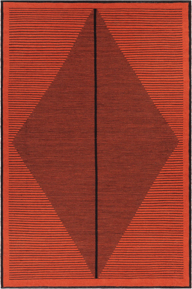 Chandra Elyza ELY-51603 Rust and Black rug, flat view