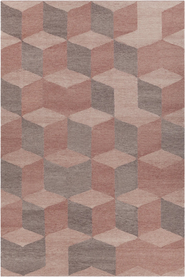 Chandra Esme ESM-50601 Red and Brown rug, flat view