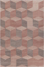 Chandra Esme ESM-50601 Red and Brown rug, flat view